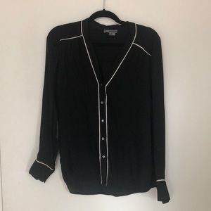 Vince Silk Blouse with piping detail
